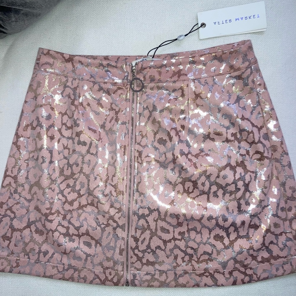 After Market NWT Silver and Pink Cheetah Skirt